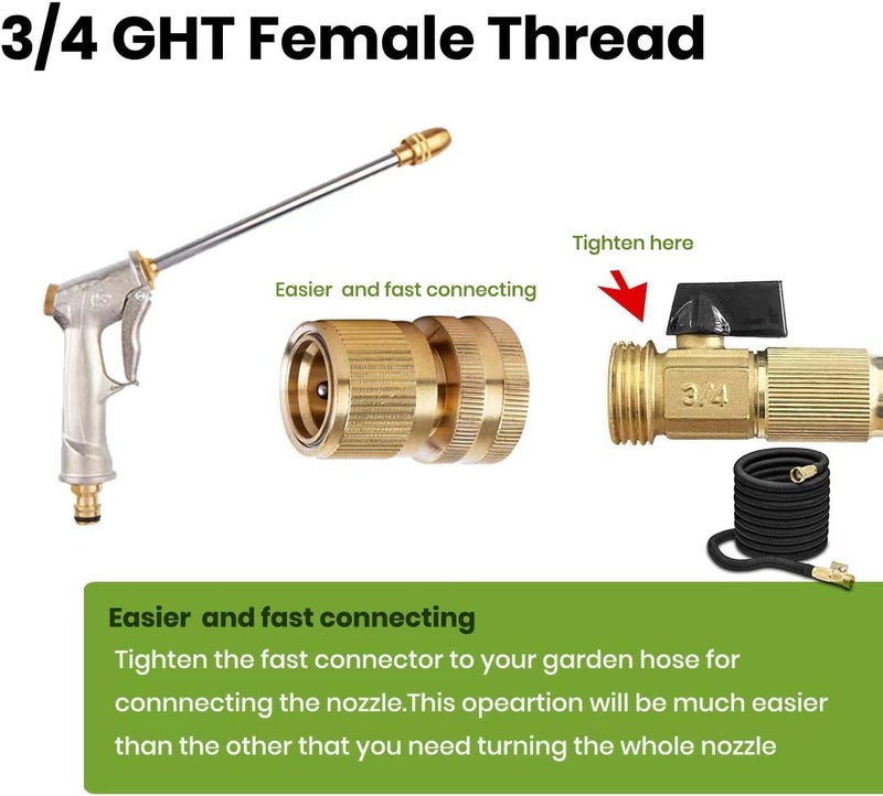 Ustope Garden Hose Nozzle, High Pressure Water Hose Nozzle Sprayer Head,fits 3/4” Garden Hose Thread,for Lawn & Garden,Washing Cars,Watering Garden,Cleaning,Showering Dogs&Pets - Image 2